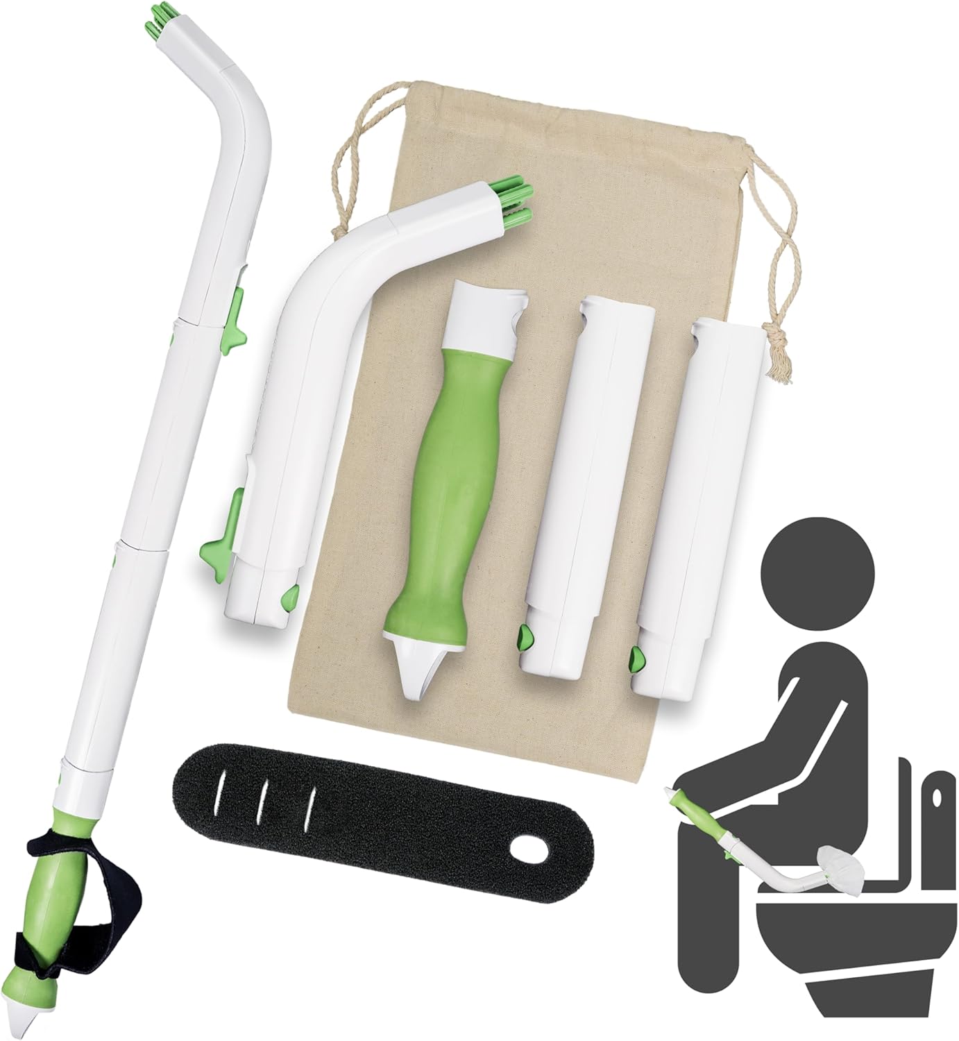 FreedomWand Multipurpose Toilet Wiping Aid, Adjustable Reach Toilet Assist Tool

