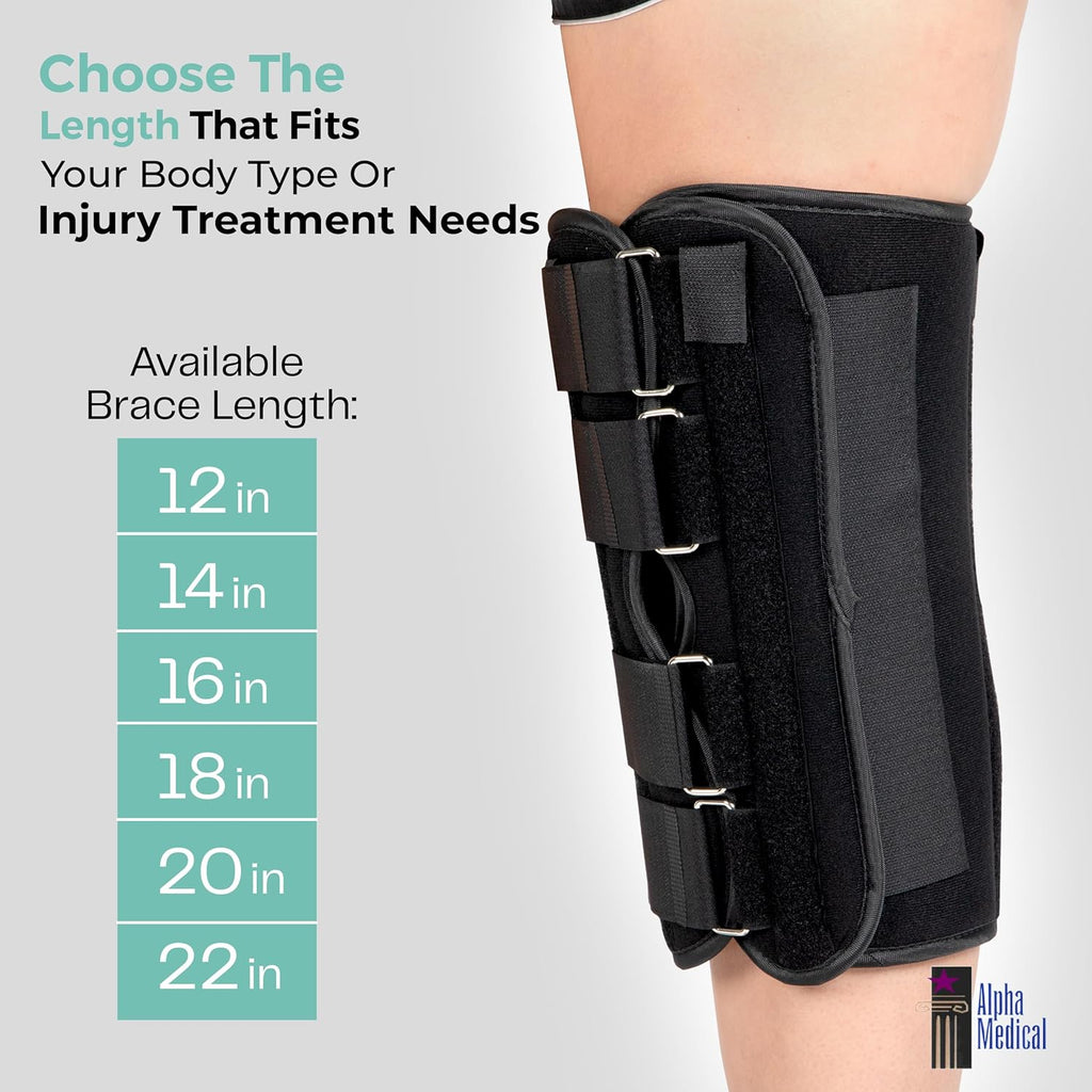 Alpha Medical Three-Panel Adjustable Orthopedic Knee Immobilizer, Knee Brace

