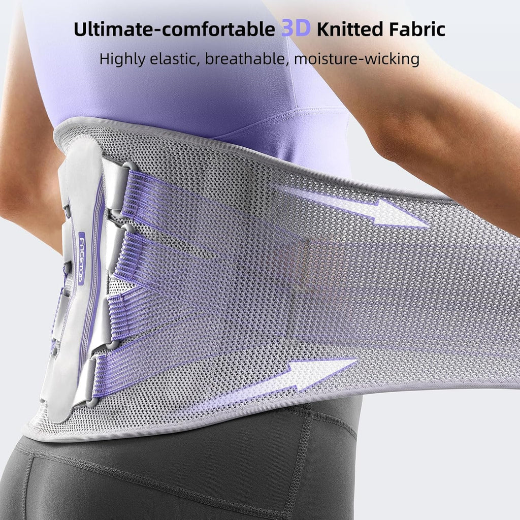 FREETOO Back Brace for Lower Back Pain, Adjustable Breathable Lumbar Support

