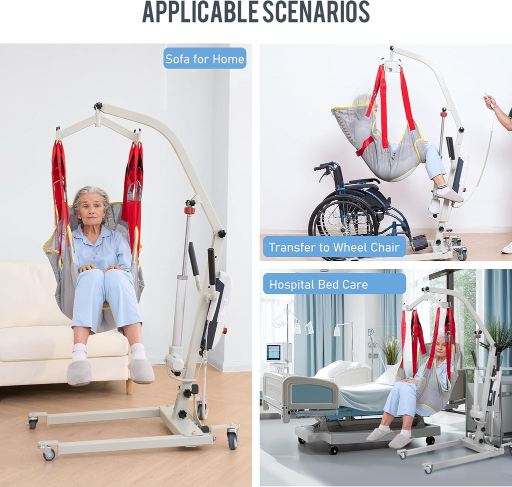 Careboda Electric Patient Lift Transfer Chair with Sling, 510 lb Capacity

