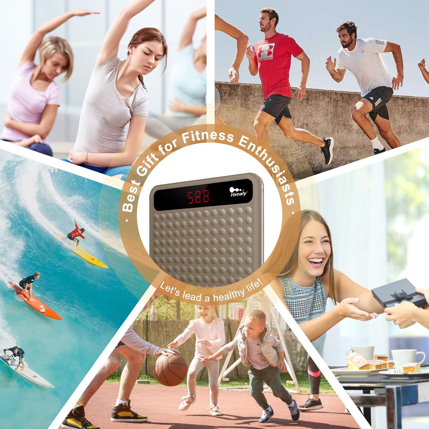 himaly Digital Body Weight Scale Bathroom Scale Step-On Technology LCD Display 400 lb

