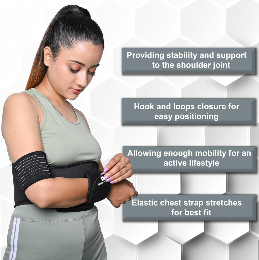 Wonder Care Shoulder Immobilizer Arm Sling Elastic Brace for Clavicle Collar Bone

