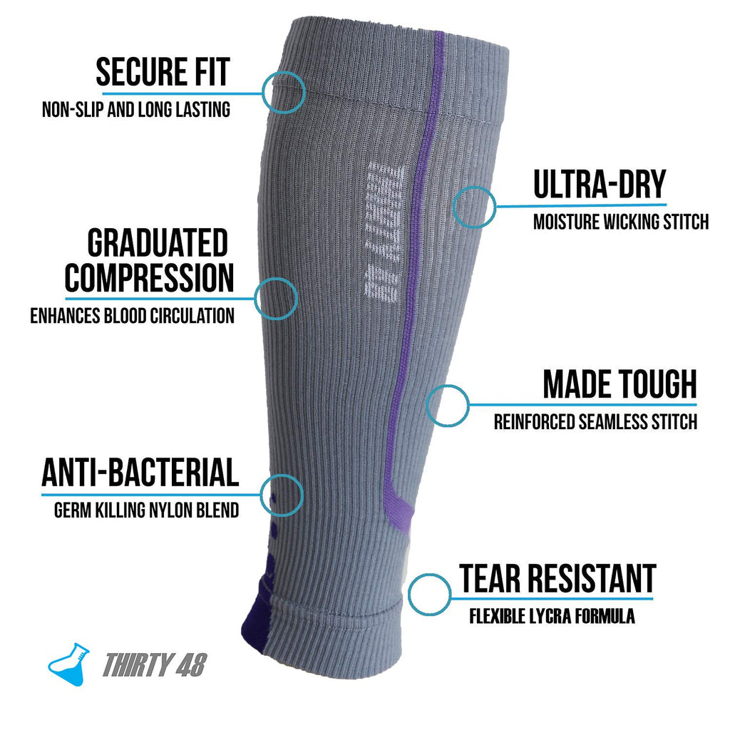 Thirty48 Graduated Calf Compression Sleeves 15-20 and 20-30 mmHg

