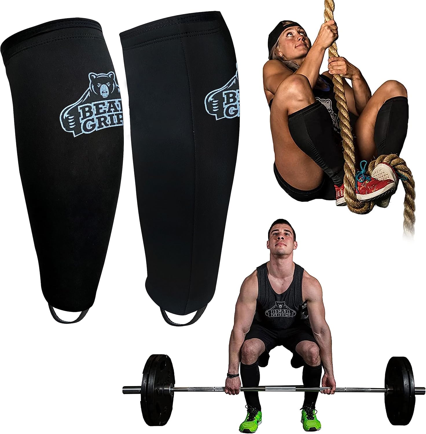 Bear Grips Deadlift Shin Guards Breathable Calf Support Sleeve for Gym Training


