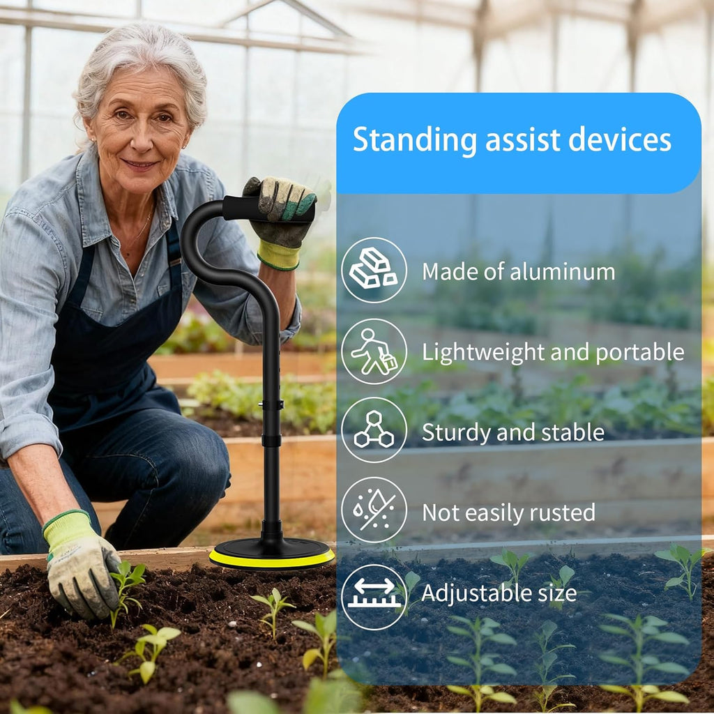 Standing Assist Device Mobility Aid for Seniors, Adjustable Height Floor-to-Stand Tool

