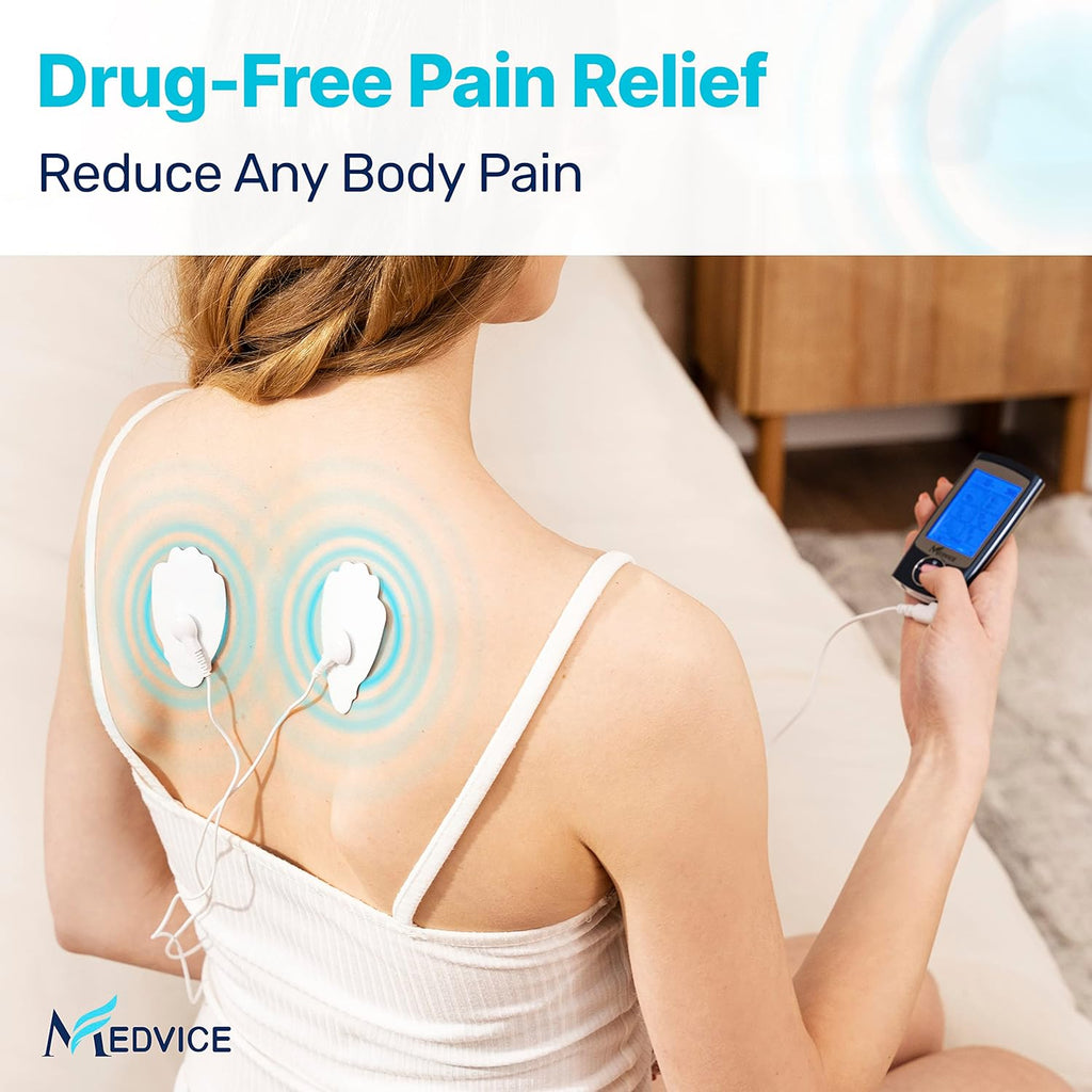 MEDVICE Dual Channel Rechargeable TENS Unit Muscle Stimulator Electric Massager

