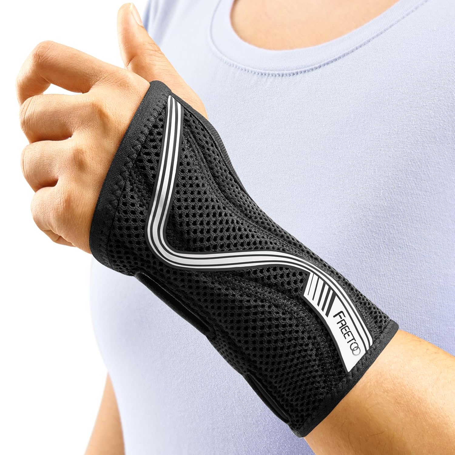 FREETOO Adjustable Wrist Brace for Carpal Tunnel, Tendonitis & Arthritis Support

