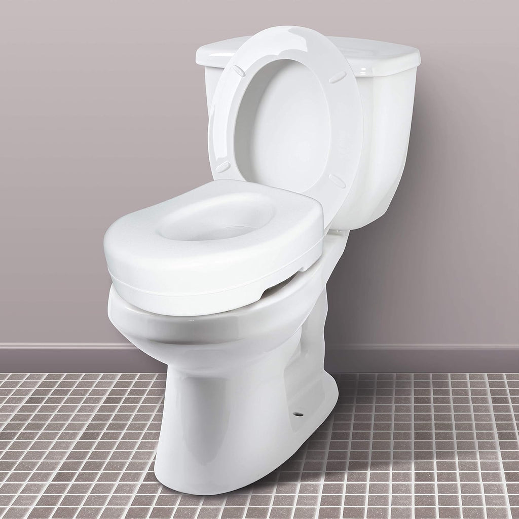 Carex Raised Bathroom Accessory for Seniors, Slip-Resistant, Universal Fit

