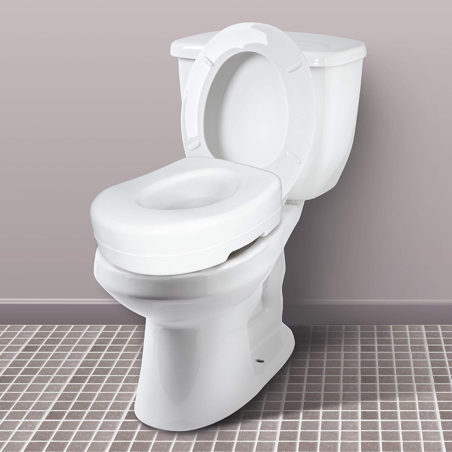 Carex Raised Bathroom Accessory for Seniors, Slip-Resistant, Universal Fit

