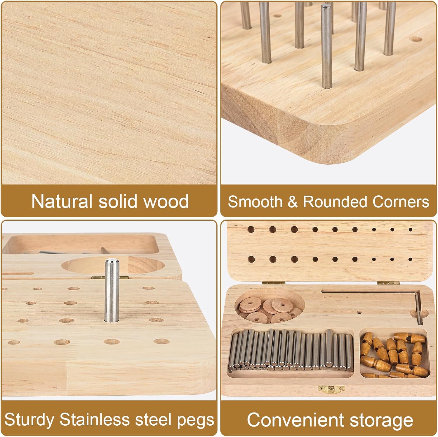 Wooden Pegboard for Hand Therapy, 36-Hole Fine Motor Dexterity Rehab Tool


