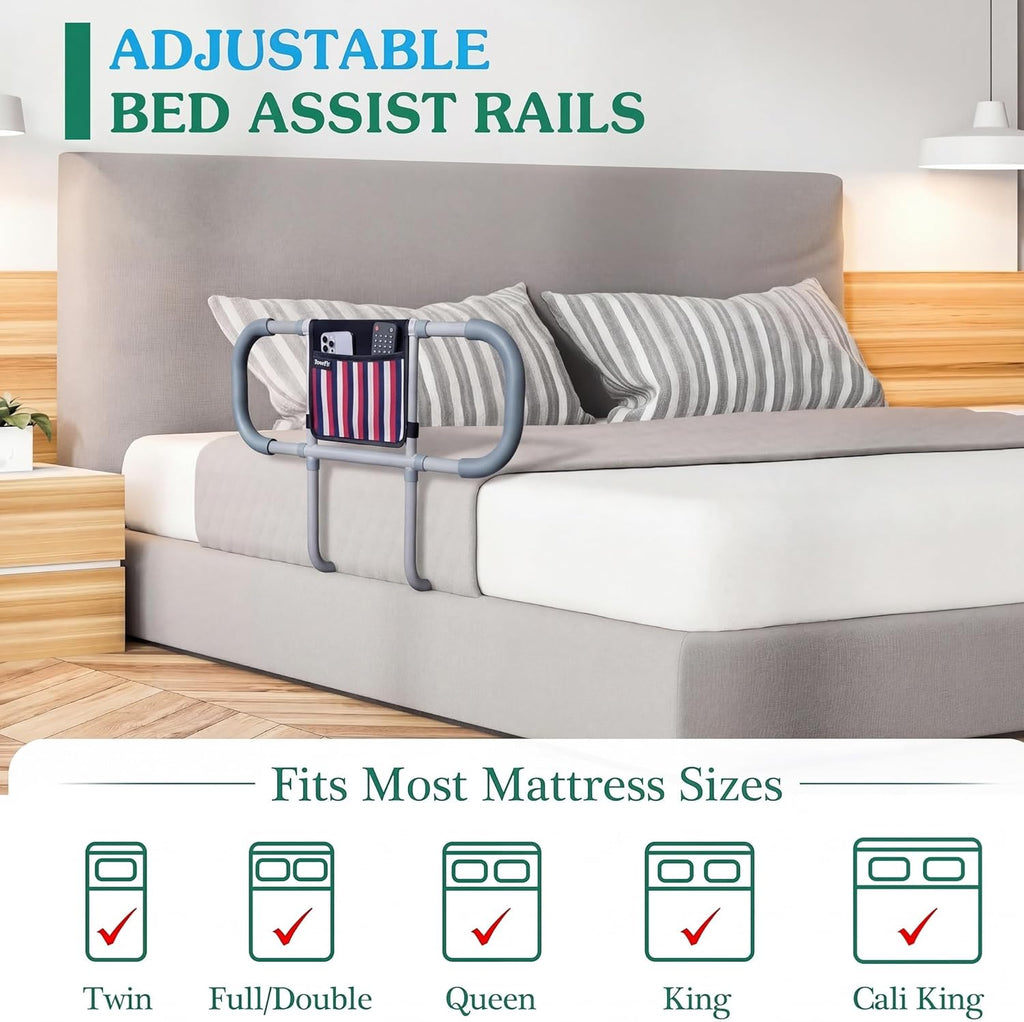 Bed Safety Assist Handle for Seniors, Adjustable Grab Bar, 350 lb Load


