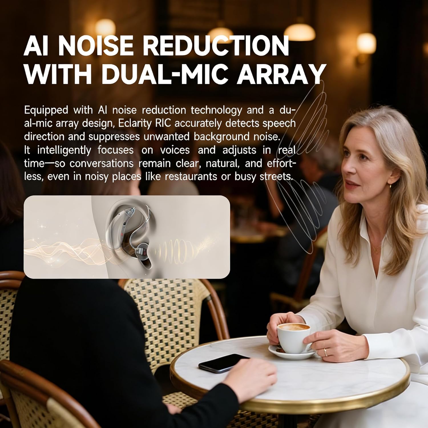 Edifier Eclarity RIC OTC Bluetooth Rechargeable Hearing Aids for Adults & Seniors

