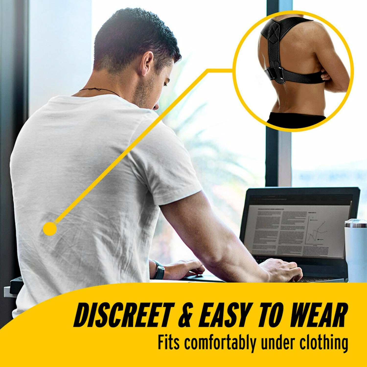 FUTURO Posture Aid for Men and Women, Breathable Shoulder Strap System

