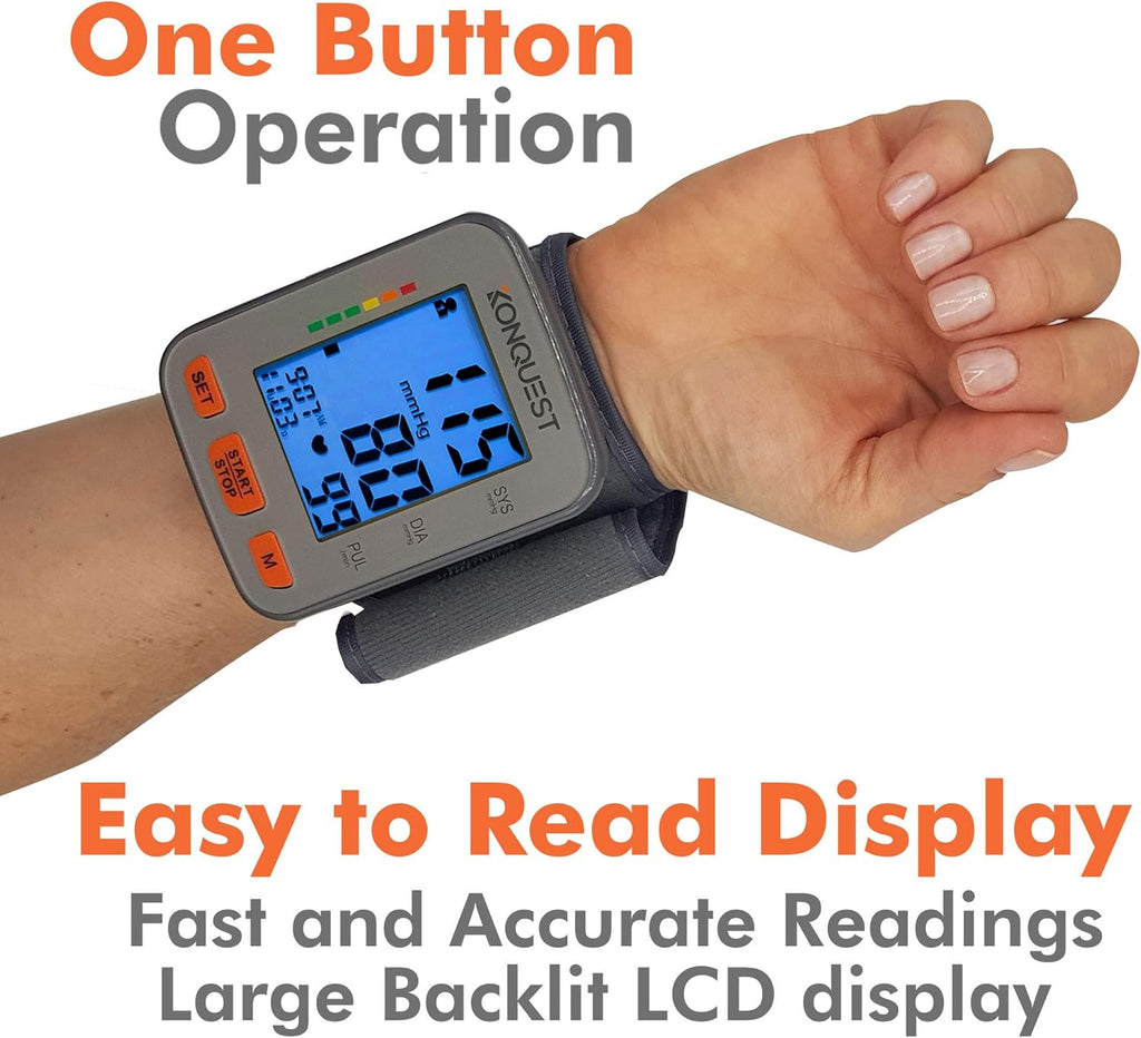 Konquest KBP-2910W Automatic Wrist Blood Pressure Monitor, Irregular Heartbeat

