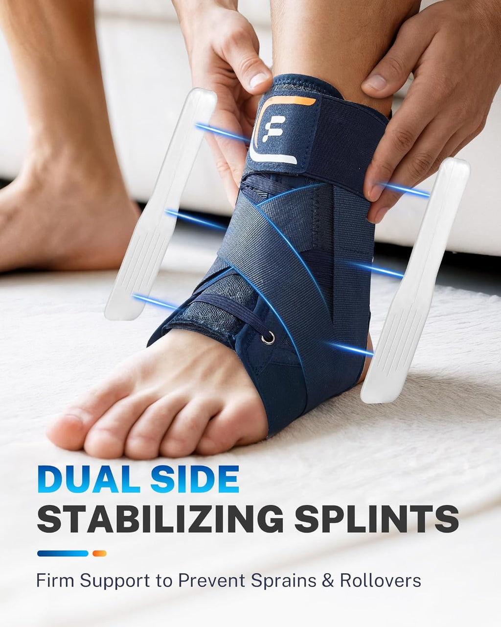 Ankle Brace with Quick Lace Up, Figure 8 Compression Support for Achilles

