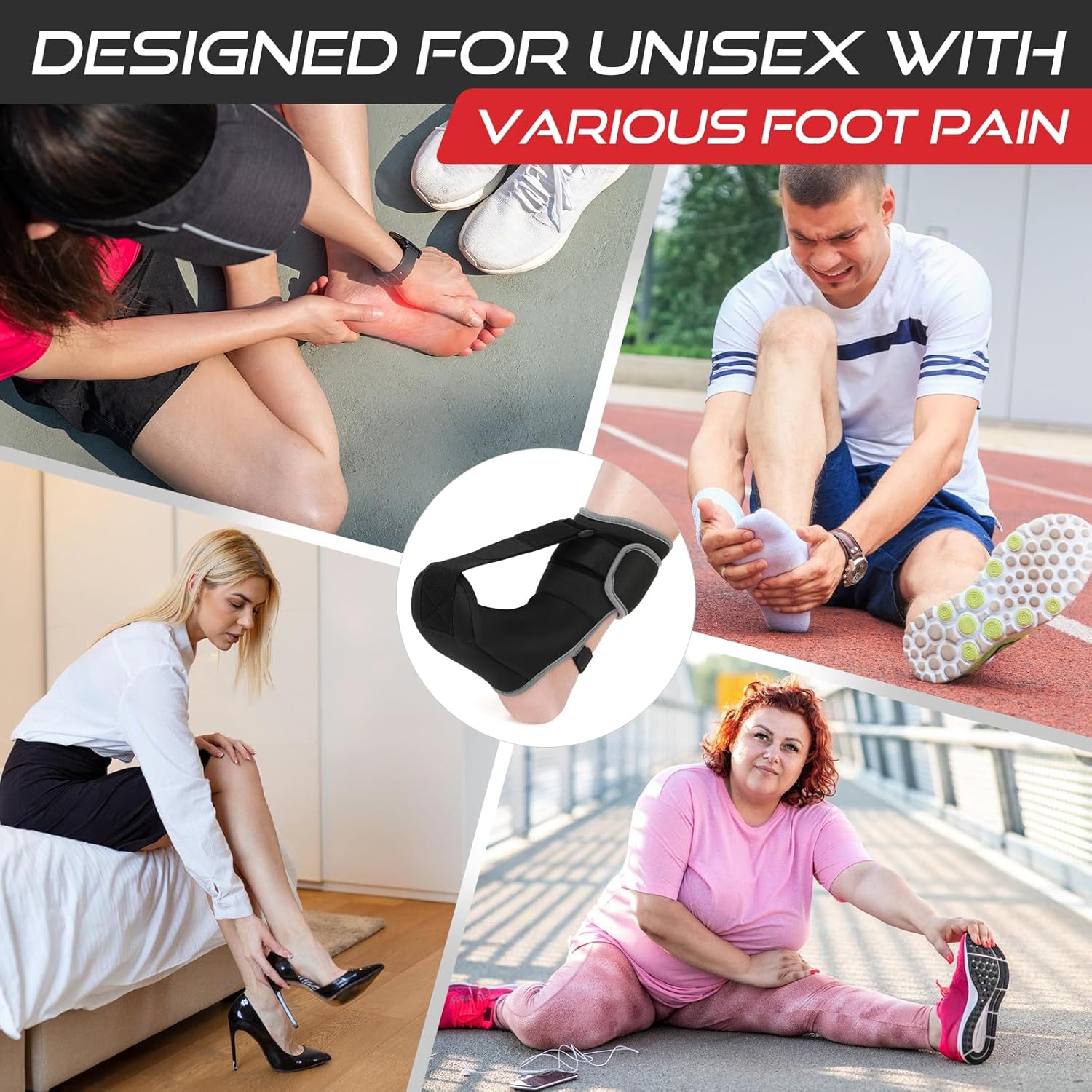 Moohome Plantar Fasciitis Night Splint Sock for Heel Pain, Achilles Tendonitis

