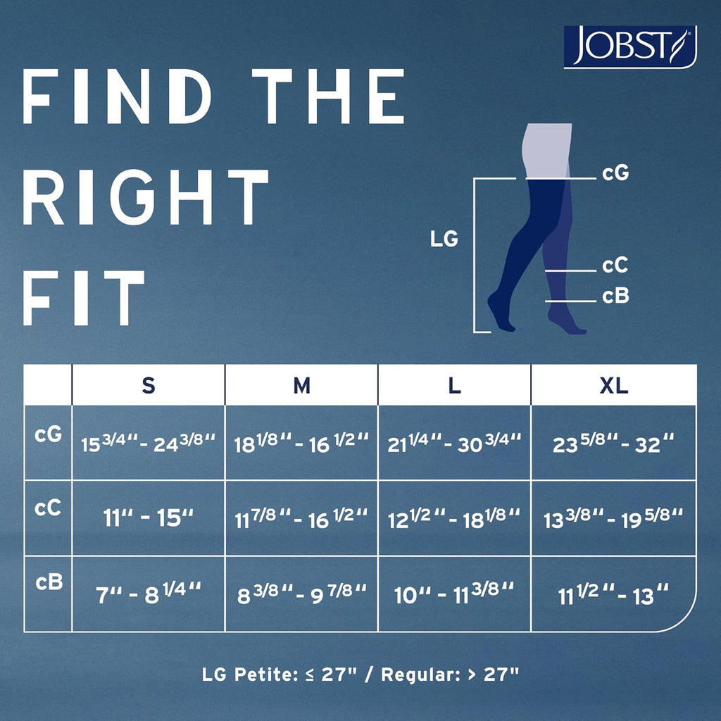 JOBST Relief 20-30 mmHg Thigh-High Compression Stockings, Open Toe, Silicone Band

