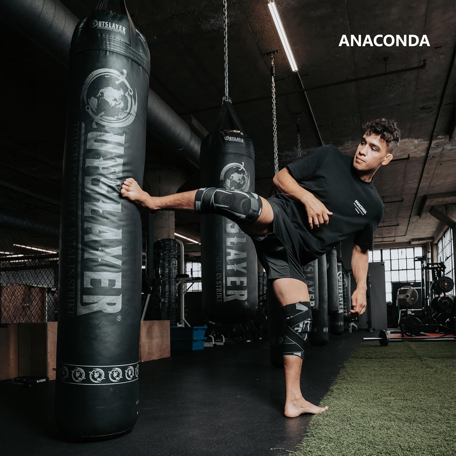 Anaconda Fightwear Knee Brace Compression Sleeve with Gel Pad, Adjustable Non-Slip Wrap

