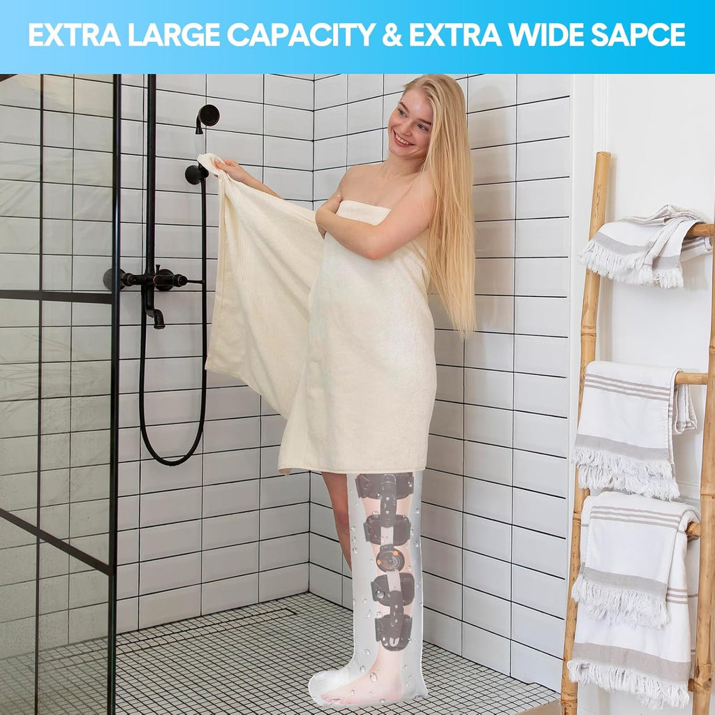 Waterproof shower cast cover with silicone seal for fracture boots

