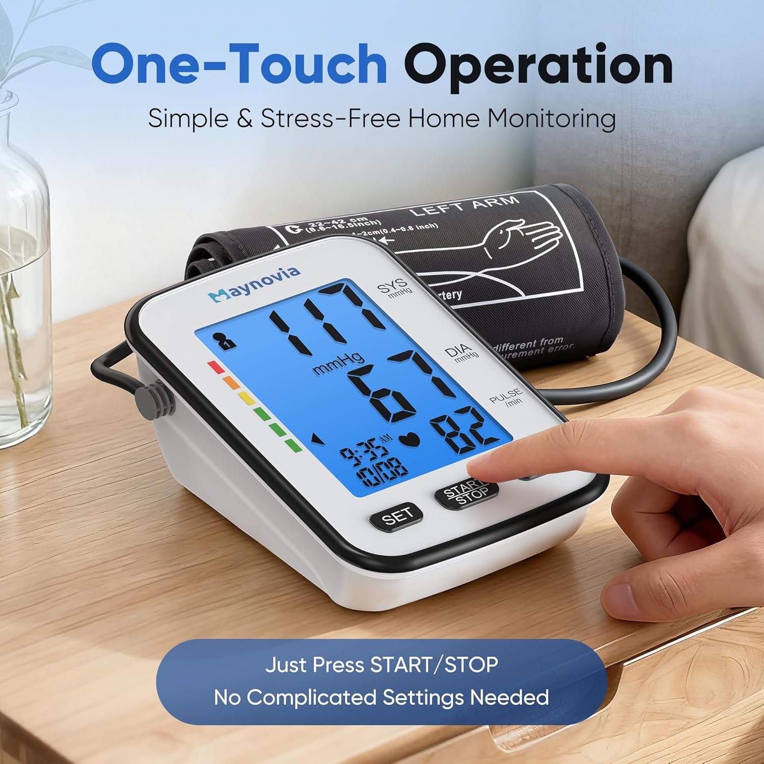 Upper Arm Digital Blood Pressure Monitor with Talking English & Spanish Voice

