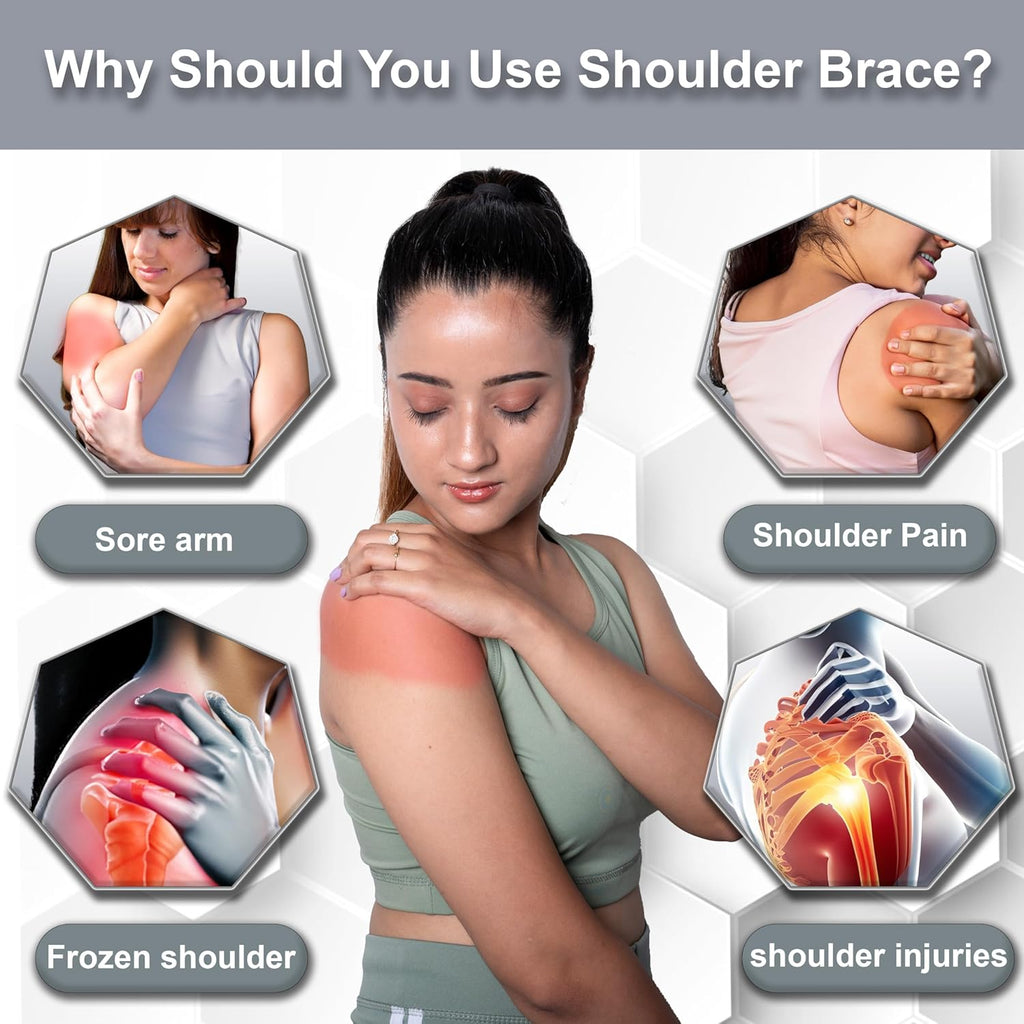 Wonder Care Shoulder Immobilizer Sling Elastic Brace for Clavicle & Rotator Cuff

