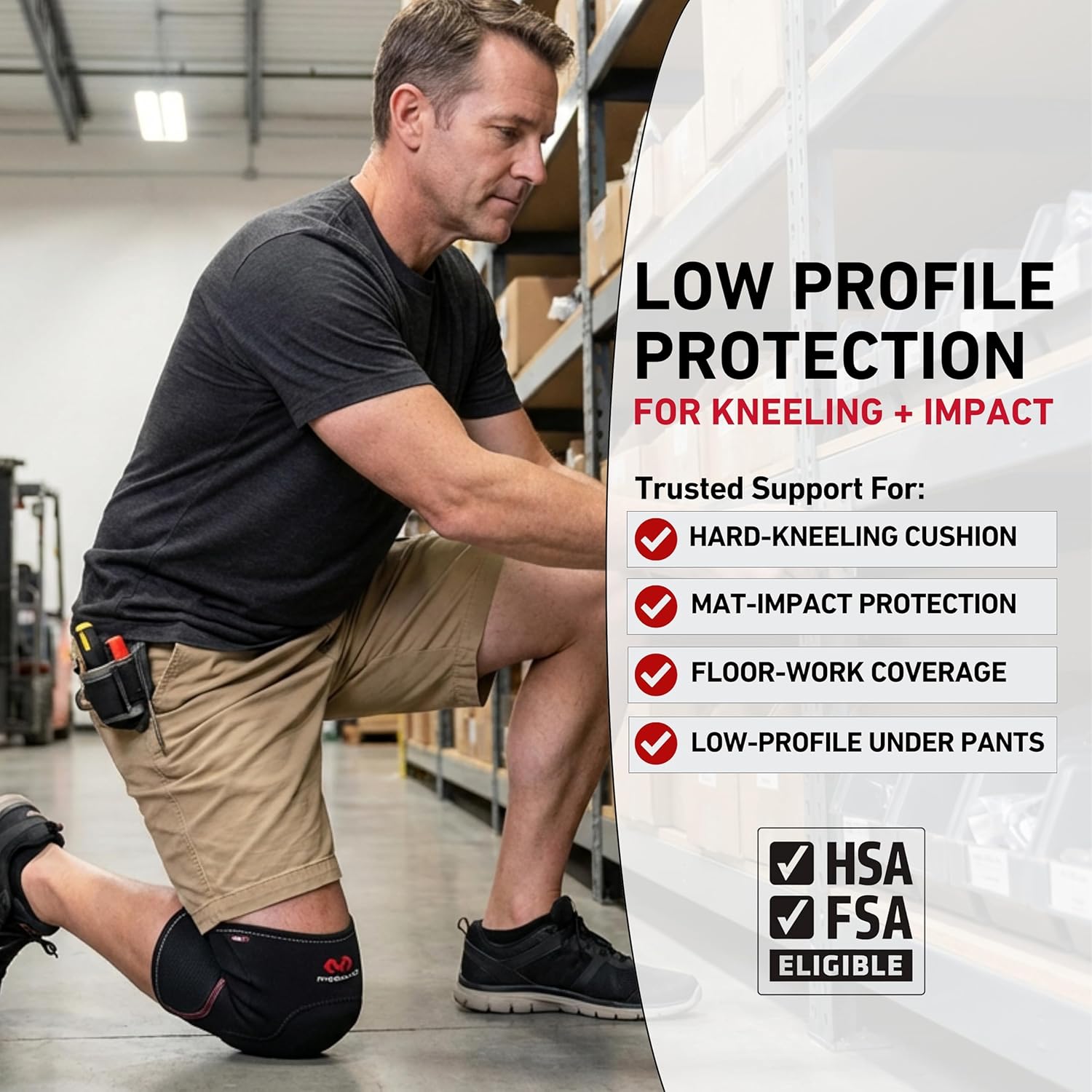 McDavid Gel Insert Knee Compression Sleeve for Impact Absorption and Support


