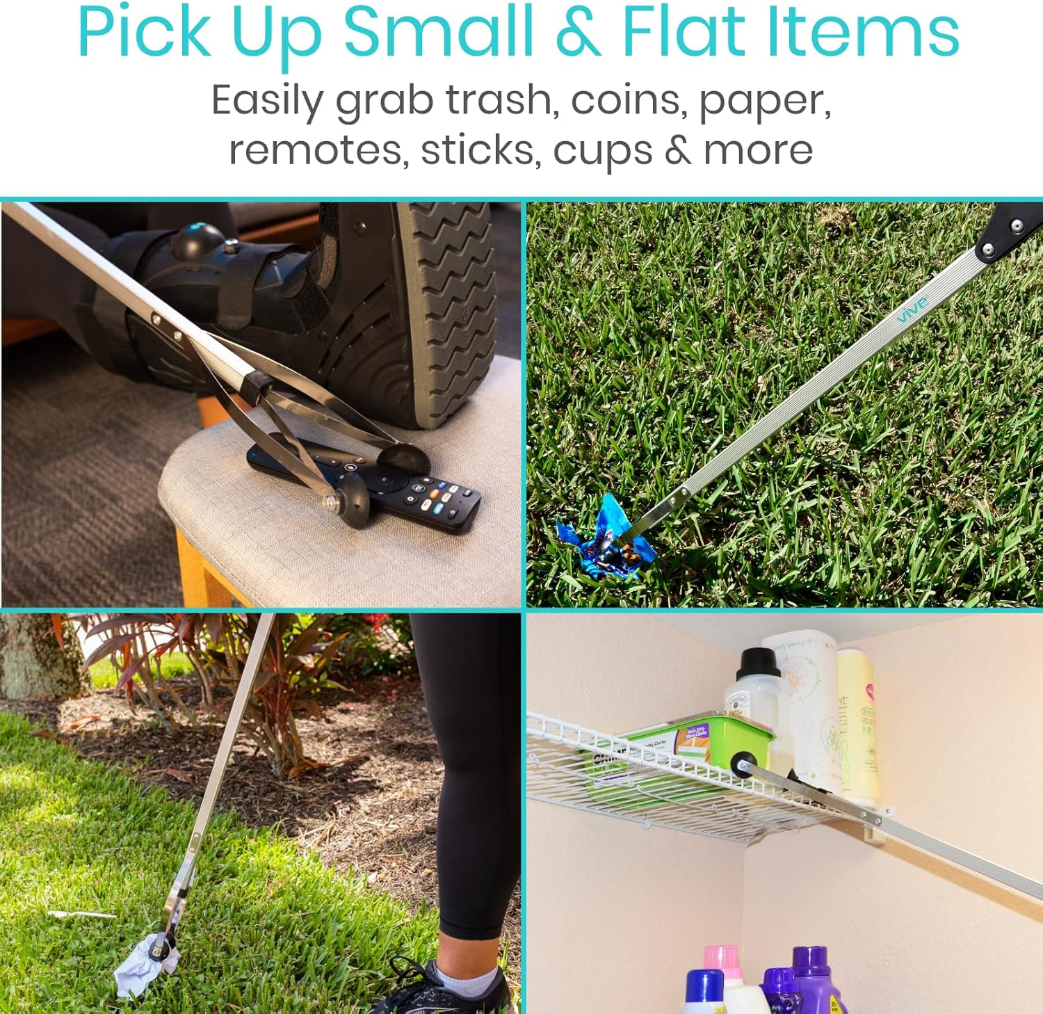 Vive Suction Cup Grabber Reacher Grabber Tool for Seniors, Extended Reach

