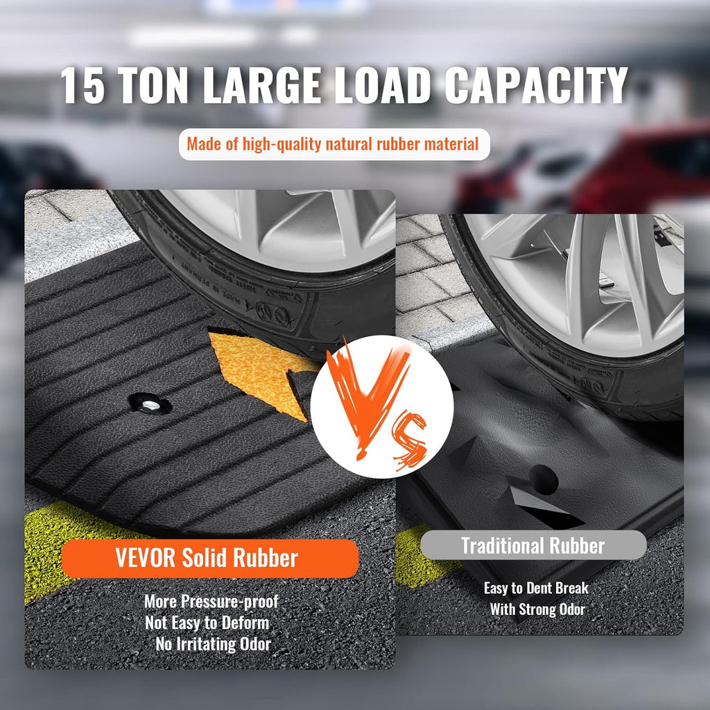 VEVOR Rubber Threshold Ramp for Wheelchairs and Scooters, Non-Slip Curb Ramp

