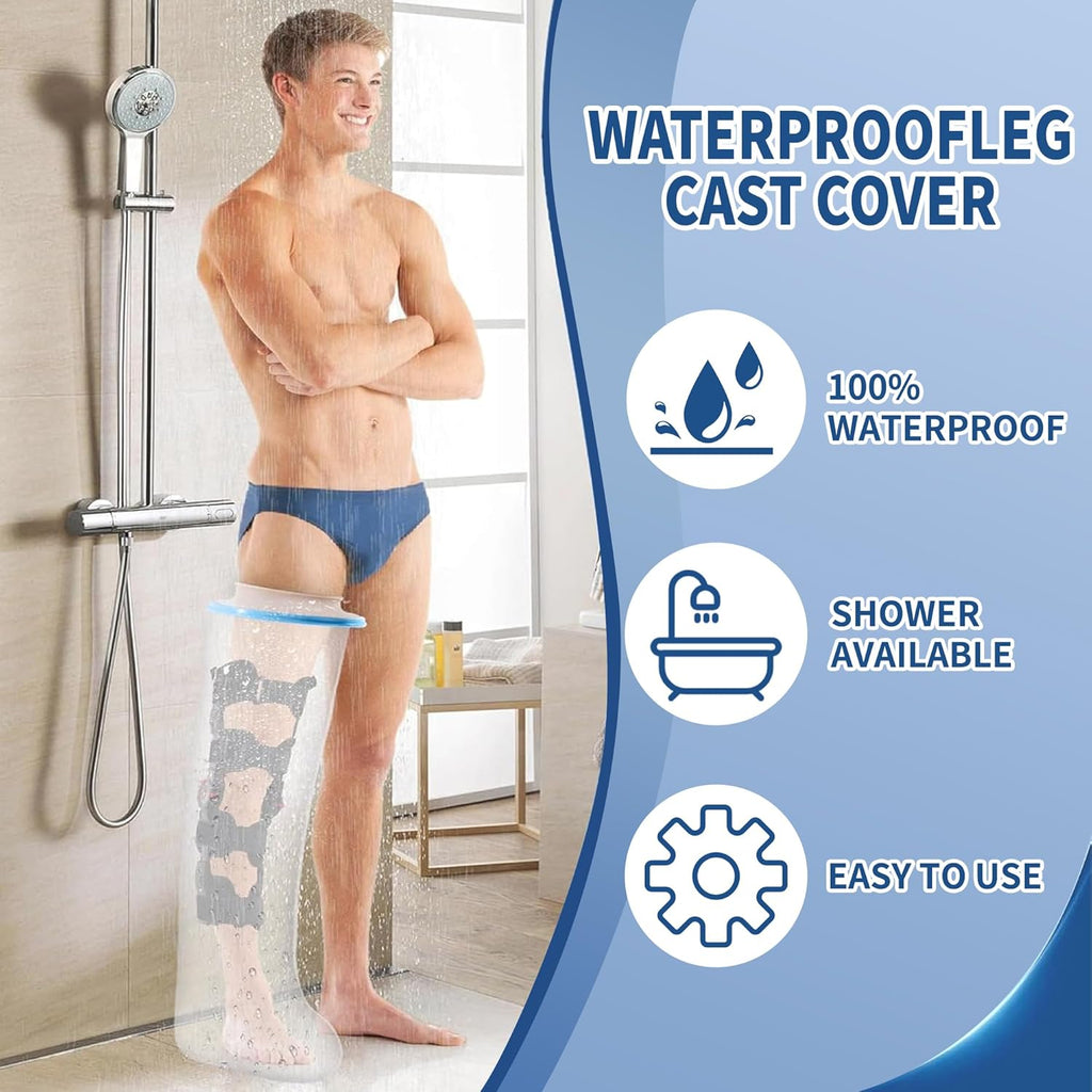 KT2105-EL Waterproof Full Leg Cast Protector for Shower, Leg Cast Cover

