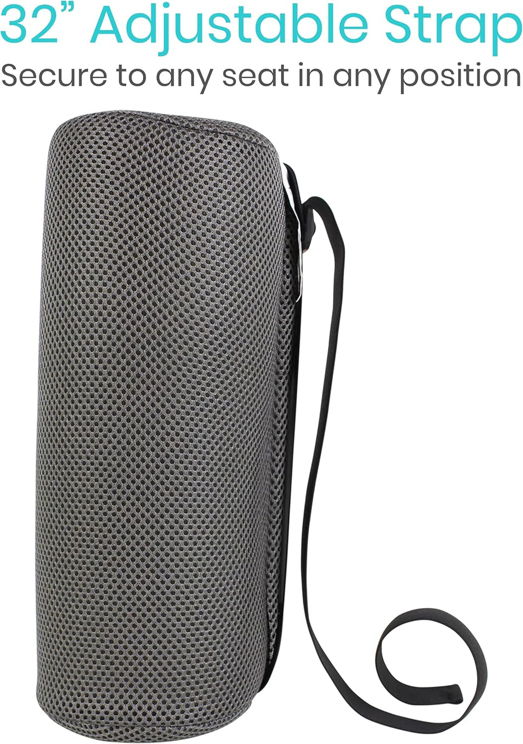Vive Lumbar Roll Pillow for Lower Back Support, Ergonomic Cushion for Office Chair

