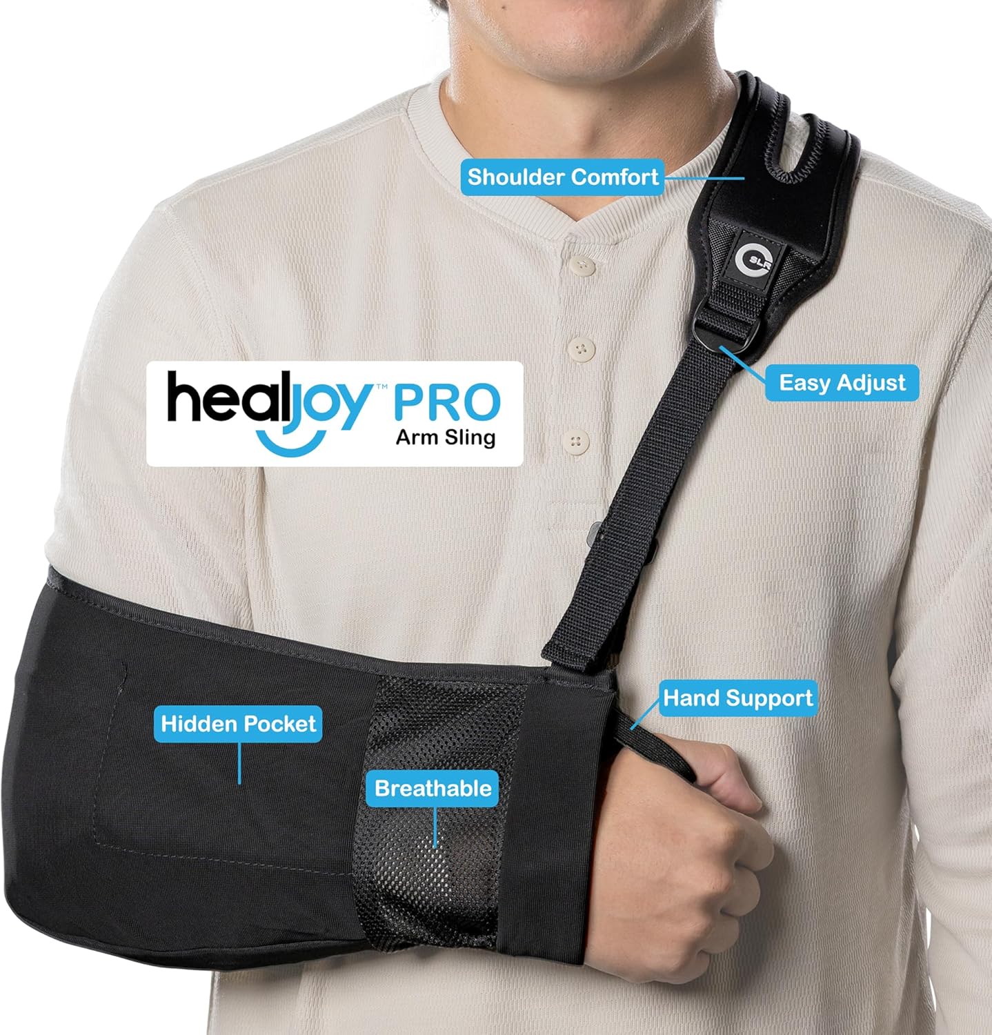 HealJoy Pro Arm Sling with Split-Strap Support, Breathable Mesh Shoulder Brace

