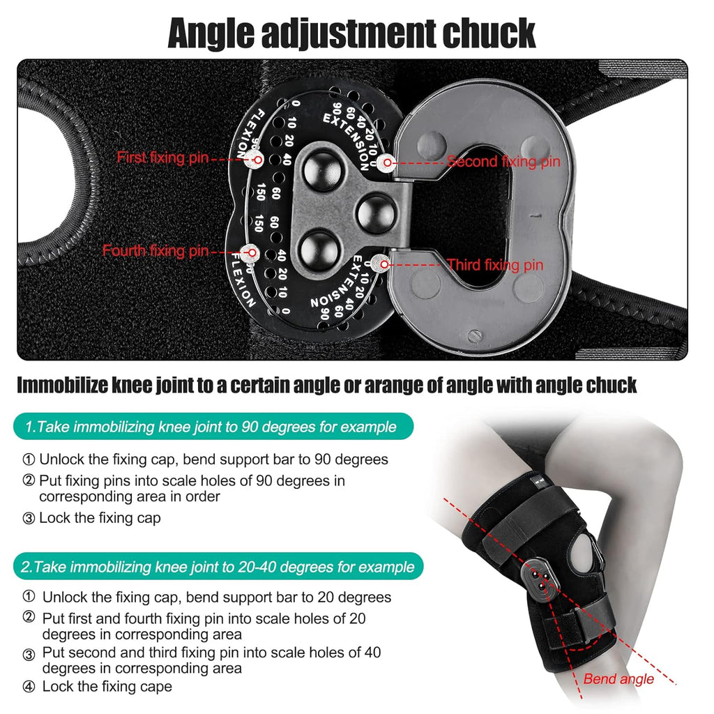 NEENCA Hinged Knee Brace with Locking Dials, ROM Knee Immobilizer for Support

