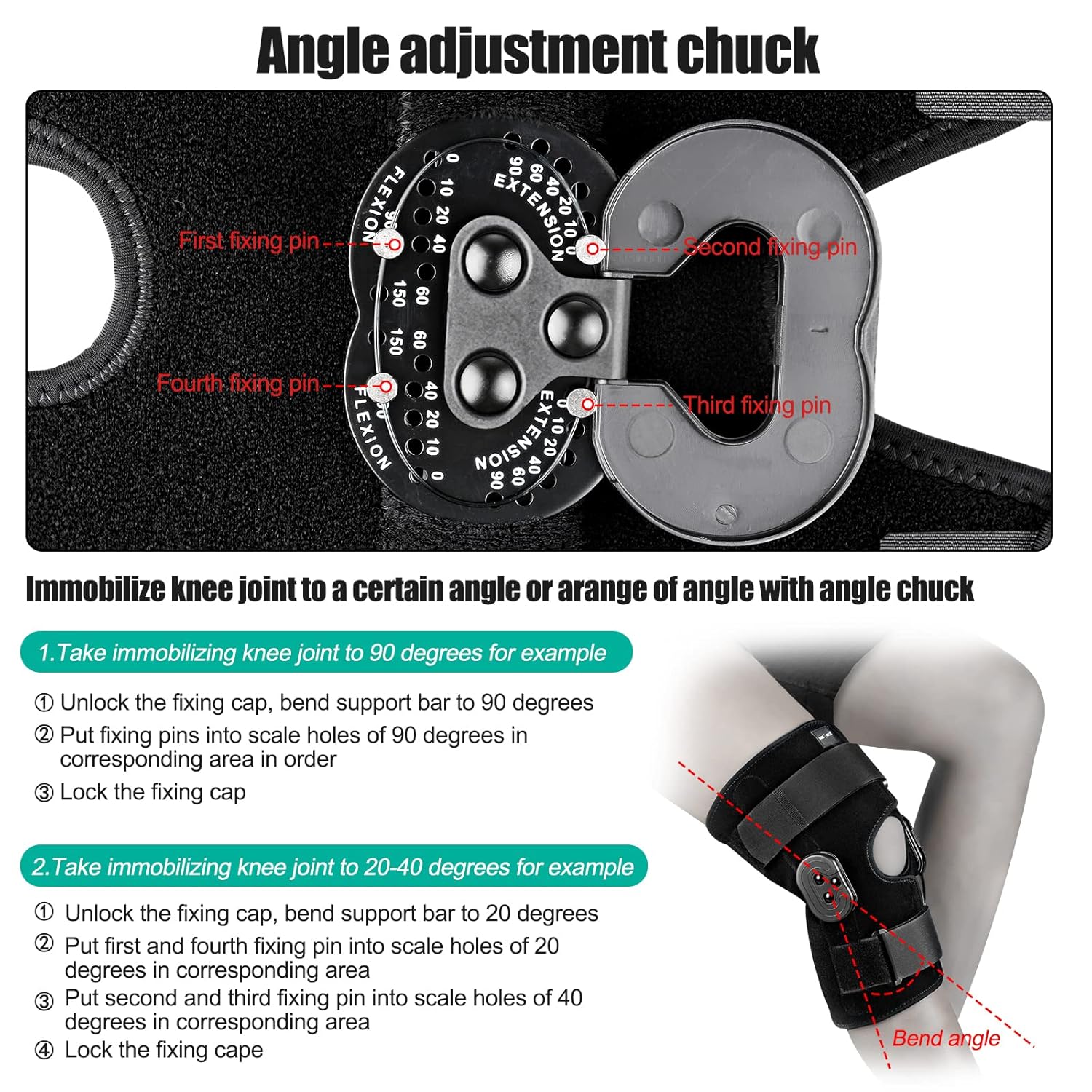 NEENCA Hinged Knee Brace with Locking Dials, ROM Knee Immobilizer for Support

