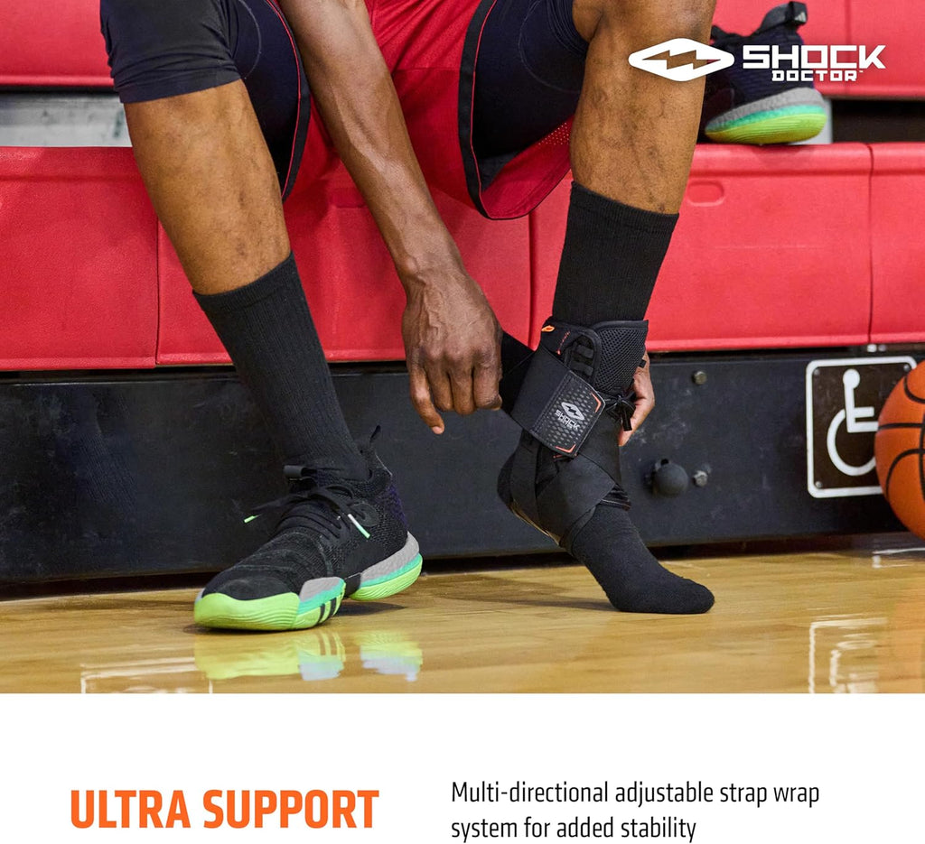 Shock Doctor Ultra Wrap Lace Ankle Brace, Maximum Support, Adjustable Compression

