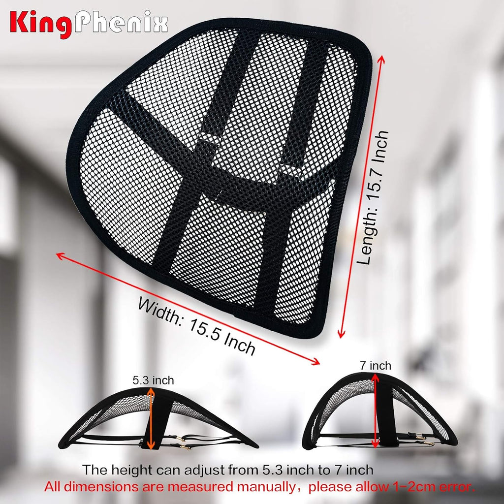 kingphenix Lumbar Support Cushion with Breathable Mesh for Car and Office Chair

