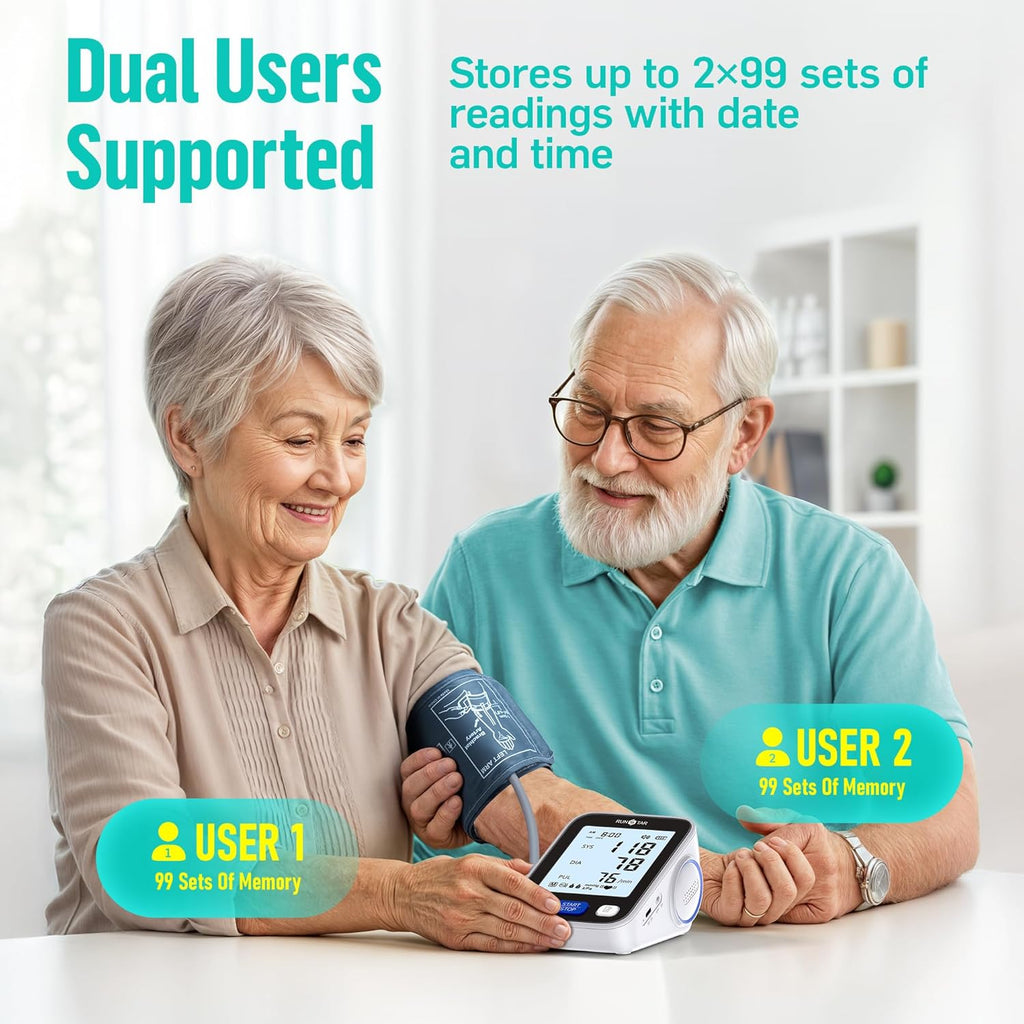 RunStar Upper Arm Automatic Digital Blood Pressure Monitor Wide Range Cuff

