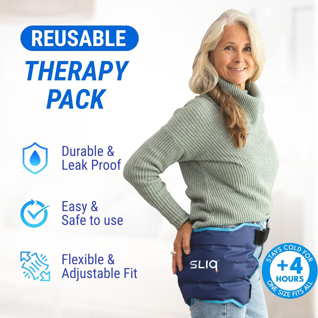 Sliq Hip Surgery Recovery Kit for Seniors, Ice Pack, Grabber, Sock Aid & Leg Lifter

