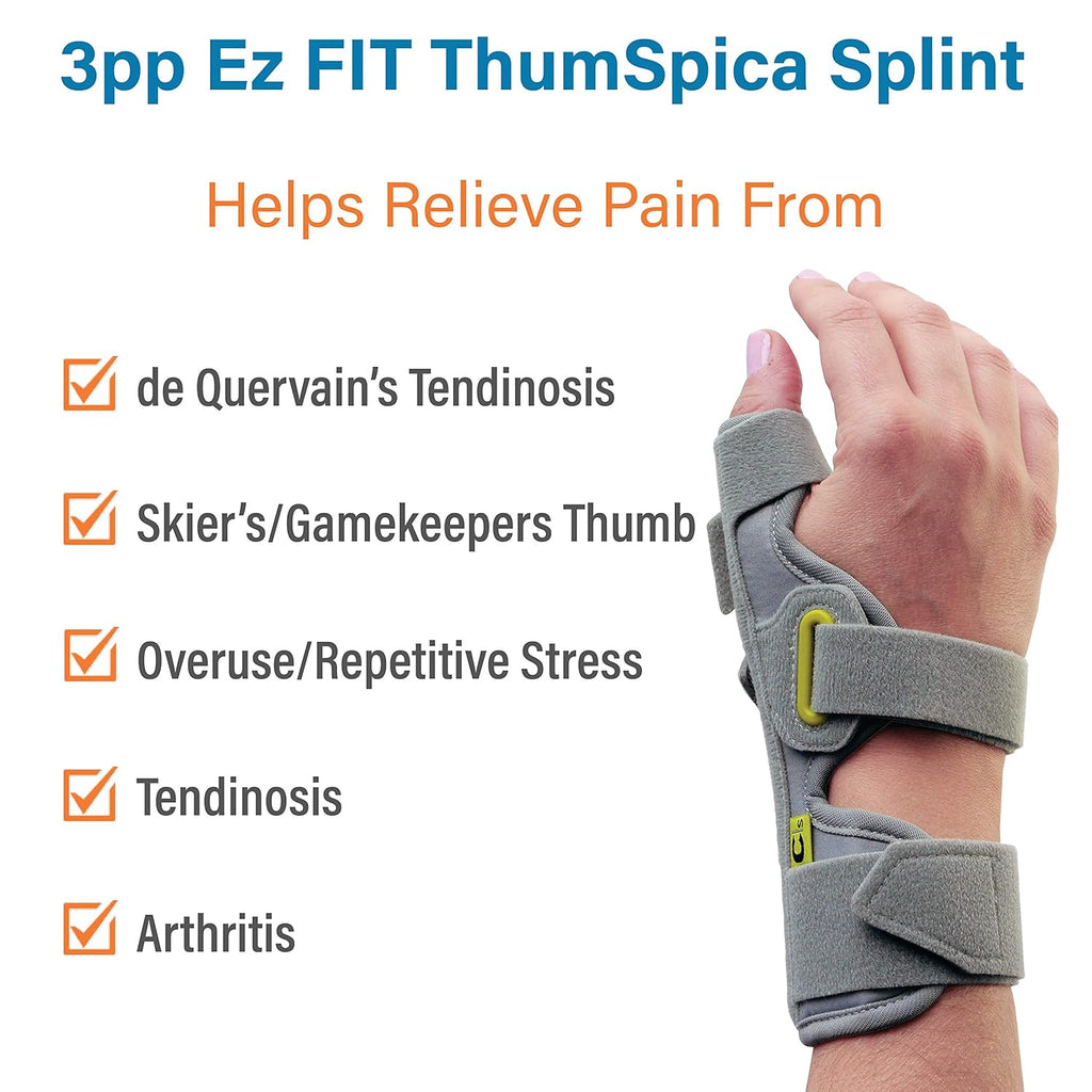 3-Point Products 3pp Ez FIT Thumb Spica Splint Ultra Light Immobilizer


