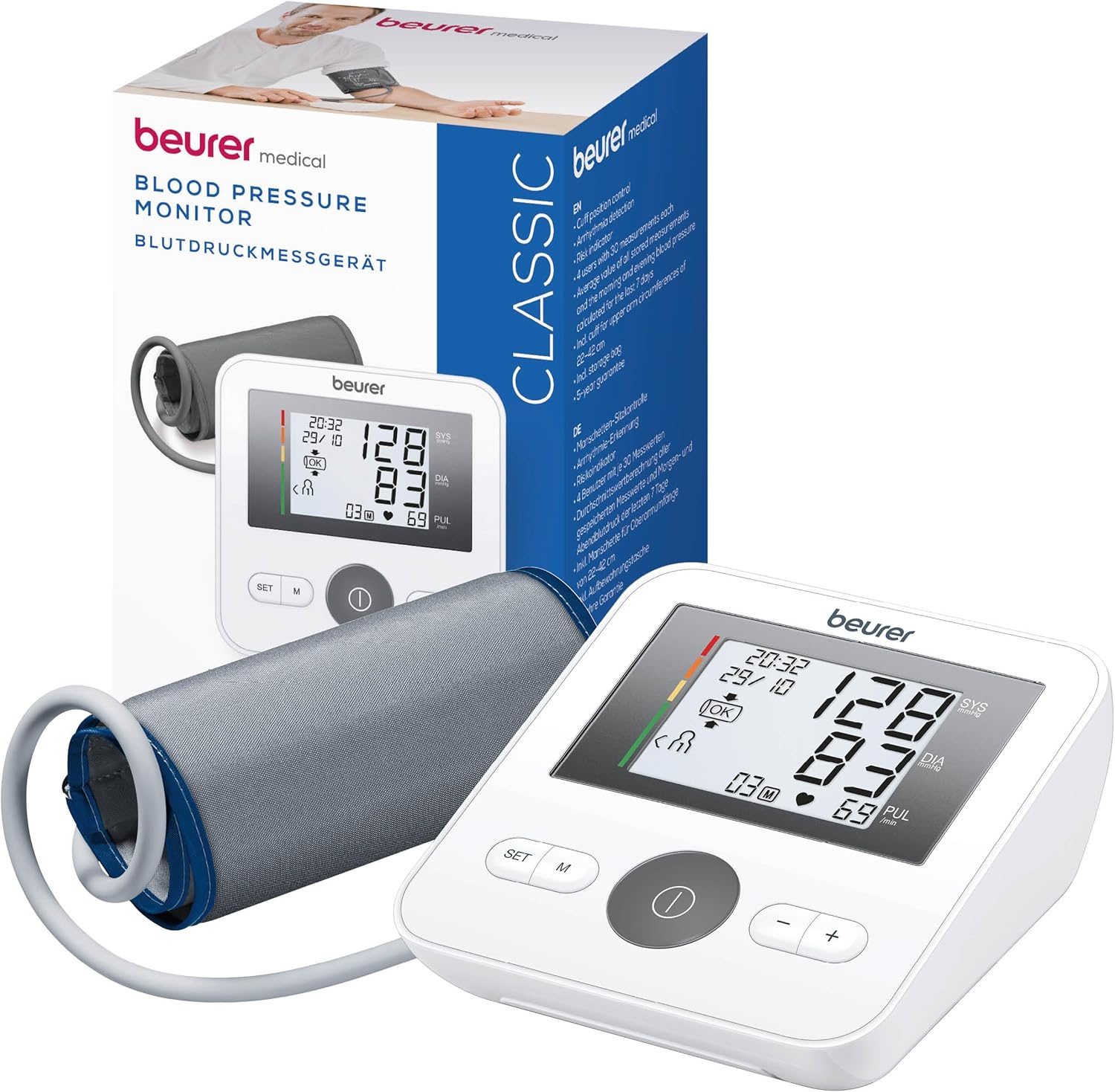 Beurer BM27 Upper Arm Blood Pressure Monitor with Adjustable Cuff, Irregular Heart Rate

