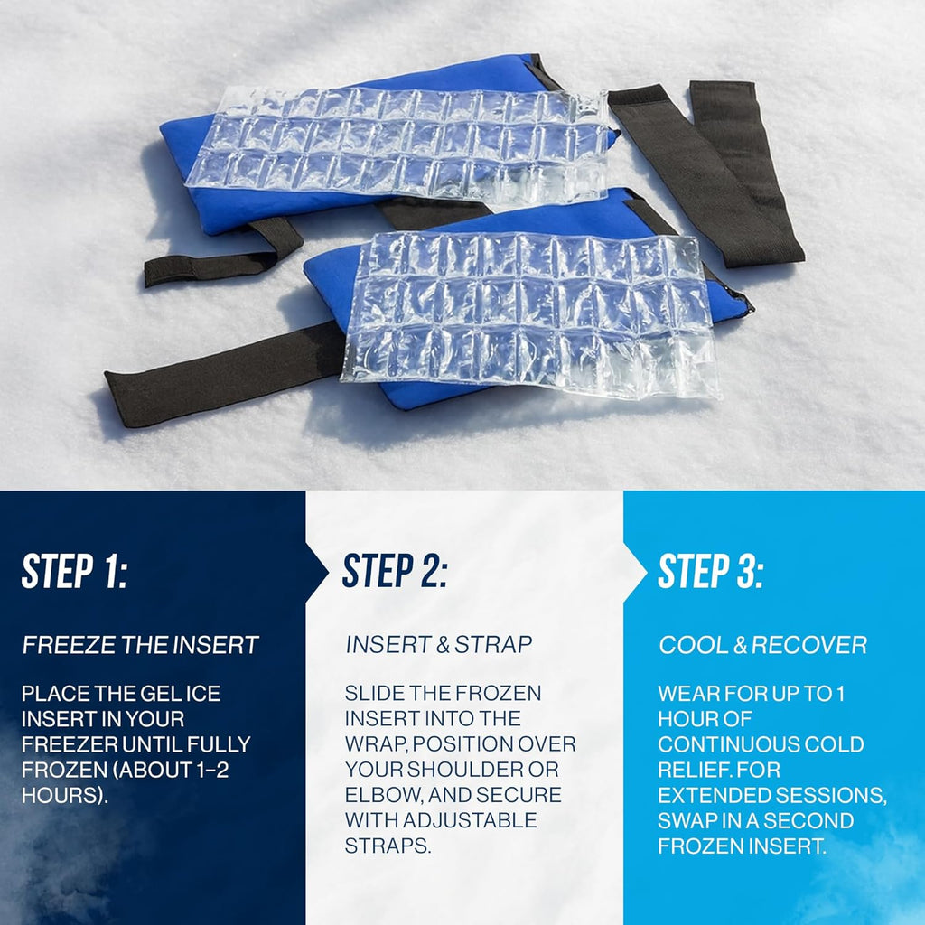 Pro Ice Shoulder & Elbow Ice Therapy Wrap with Reusable Ice Packs

