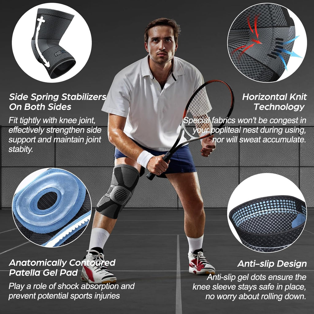 NEENCA Professional Knee Brace Compression Sleeve with Horizontal Knit Support

