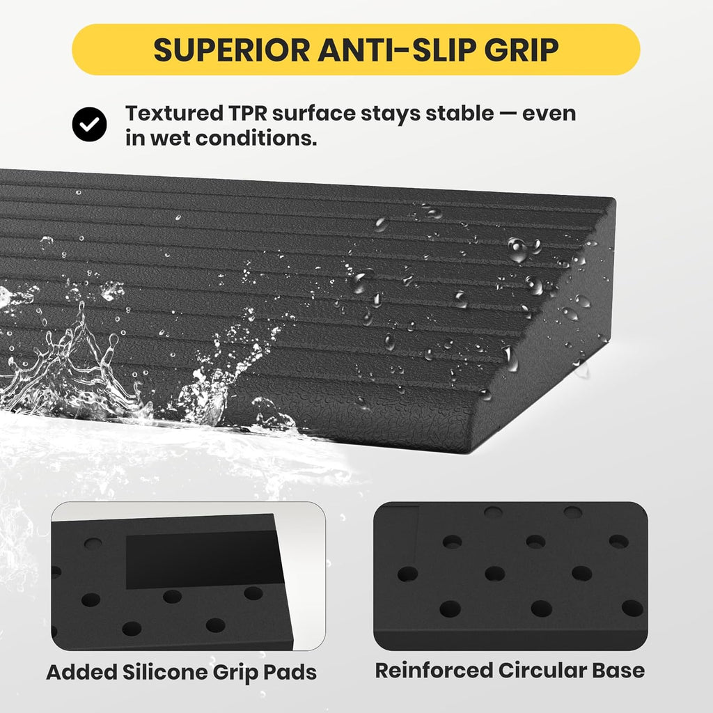 Nuvium Rubber Threshold Ramps for Doorways, Modular Wheelchair Ramp Set, 2000 lb


