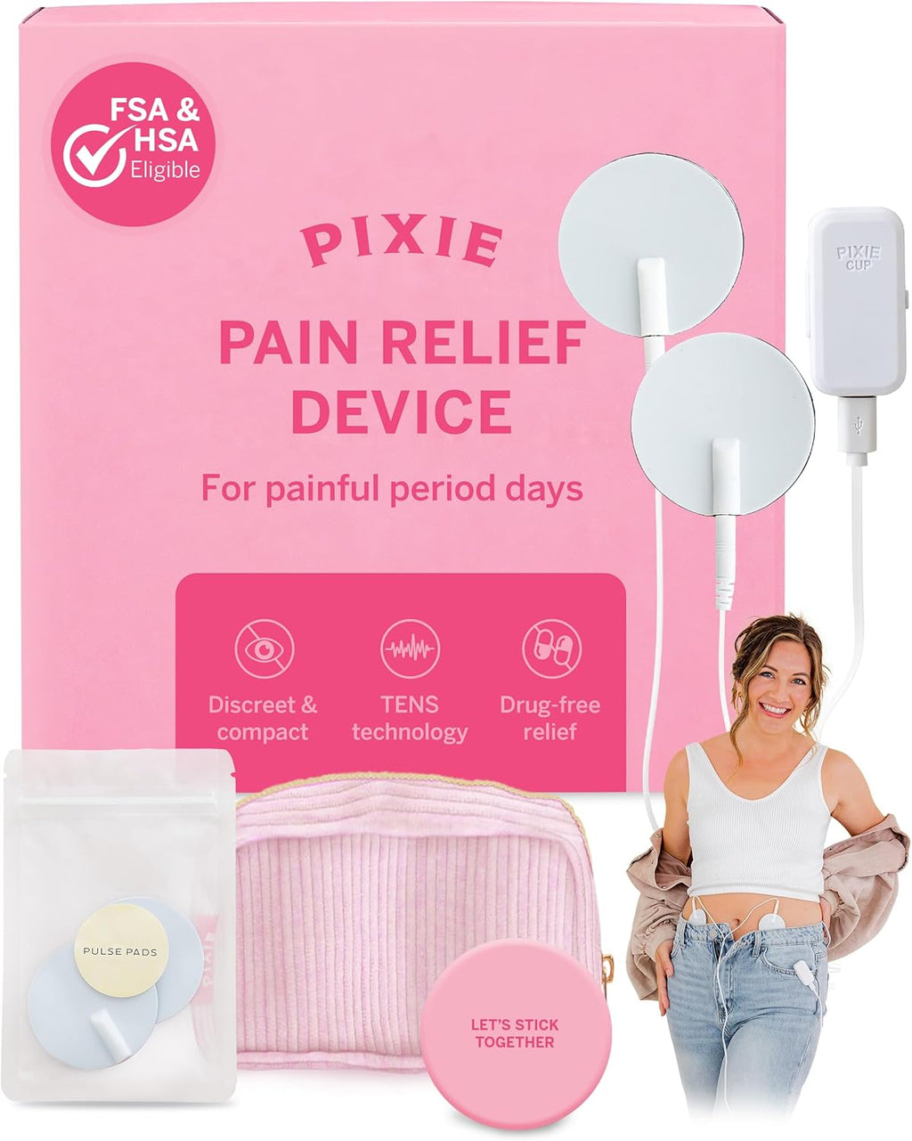 Pixie Period Pain Relief Device for Menstrual Cramps, Wearable Discreet Comfort

