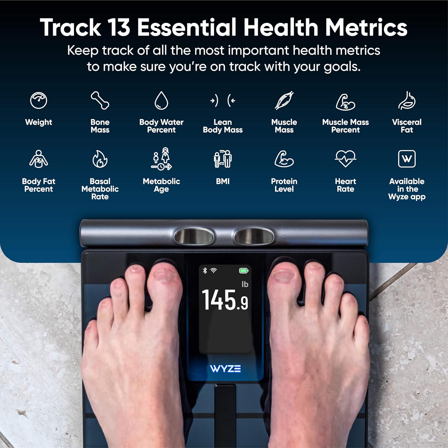Wyze Smart BodyScan Body Composition Device with Handle, Wi?Fi & Bluetooth

