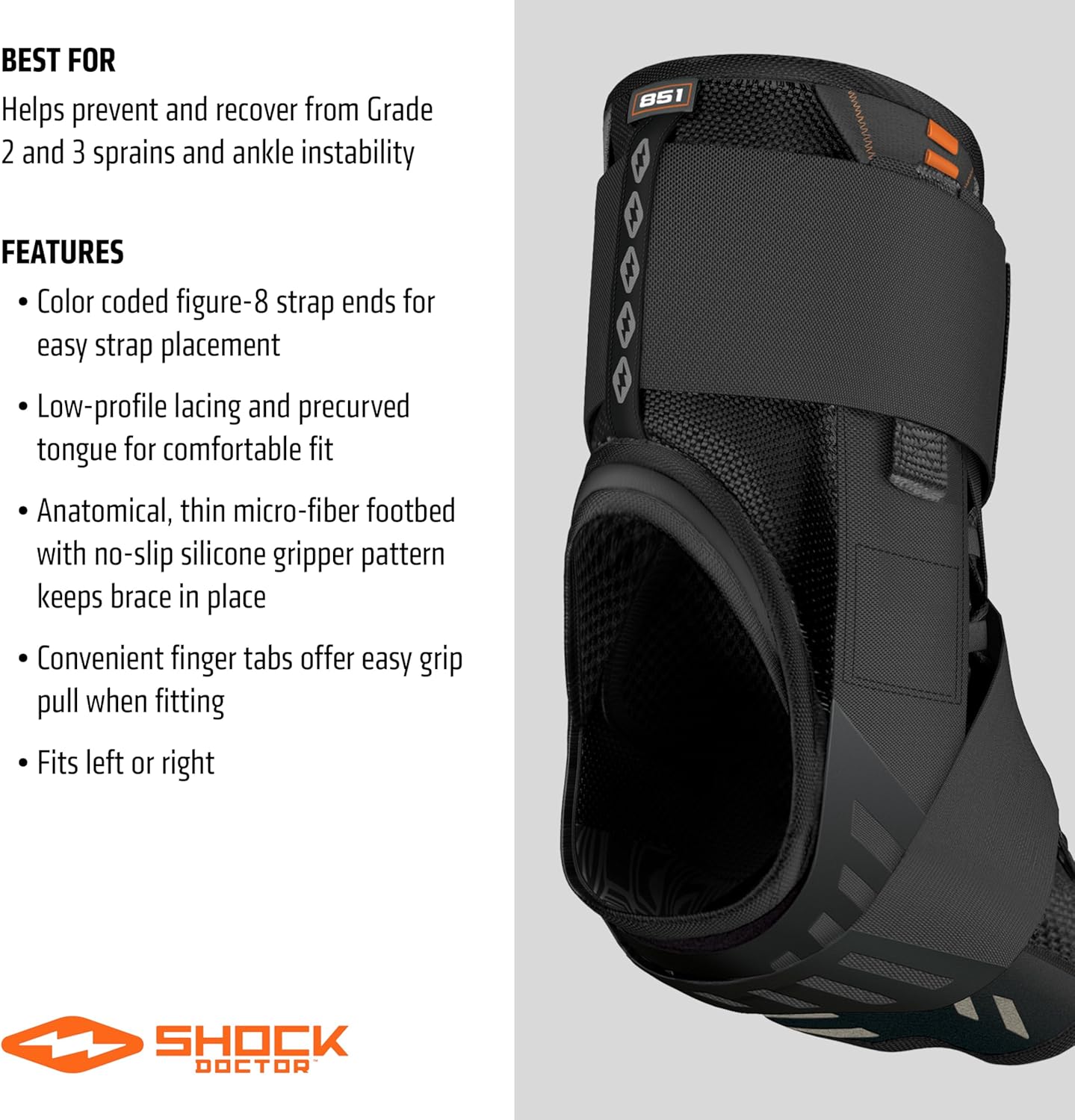 Shock Doctor Ultra Wrap Lace Ankle Brace, Maximum Support, Adjustable Compression

