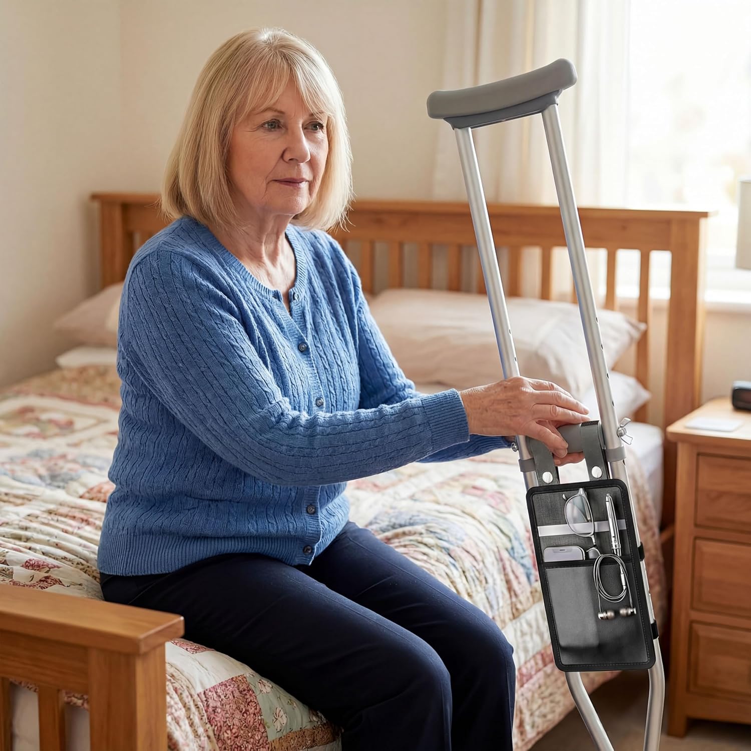 Adjustable Aluminum Crutches for Adults and Seniors, Lightweight Mobility Aid, 300 lb

