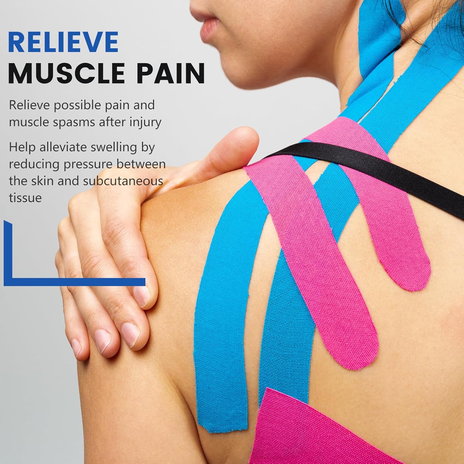 Waterproof Kinesiology Tape for Sports, Elastic Muscle Tape, 2-Inch Wide

