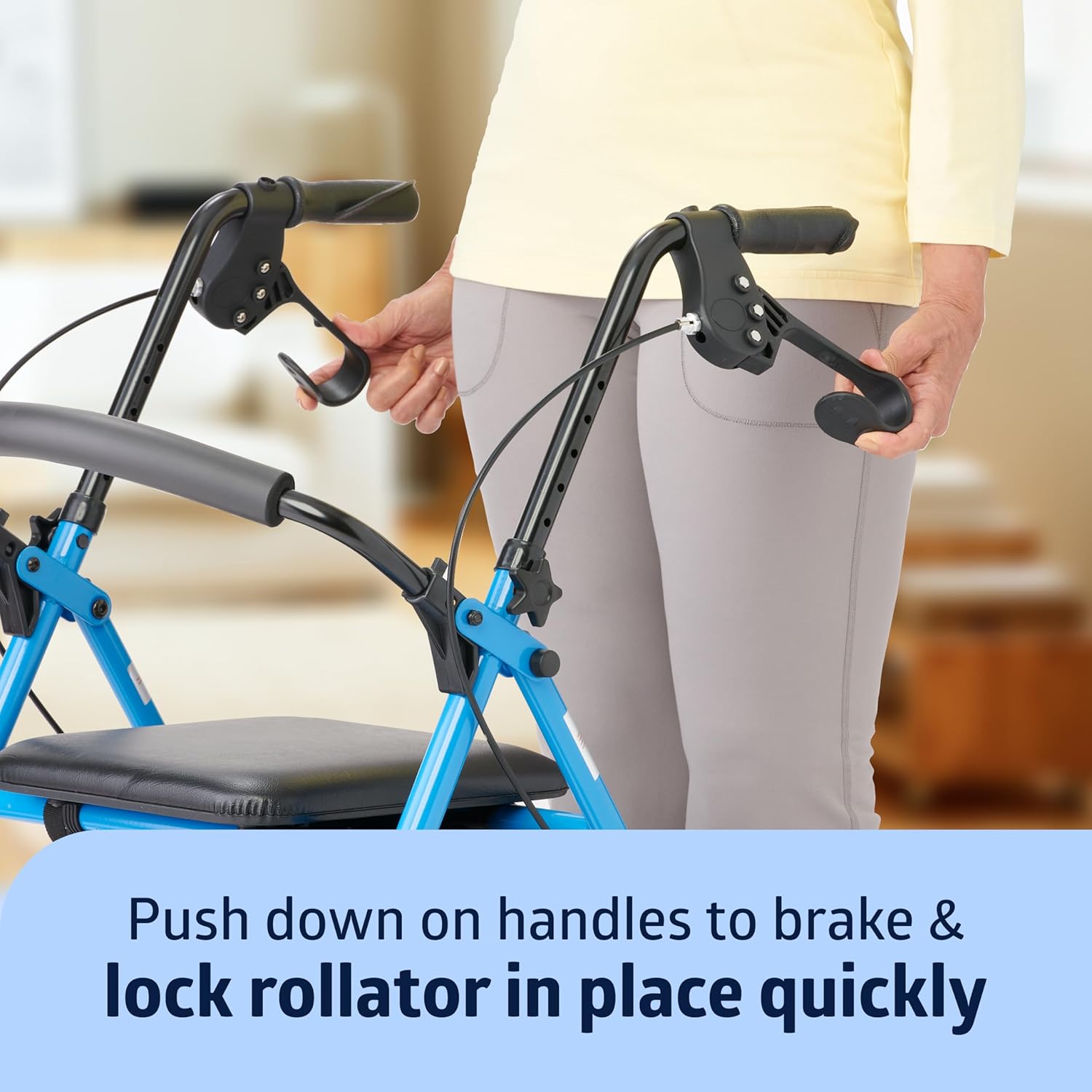 Medline Standard Adult Steel Rollator Walker Aid, 300 lb Capacity, 8 in Wheels

