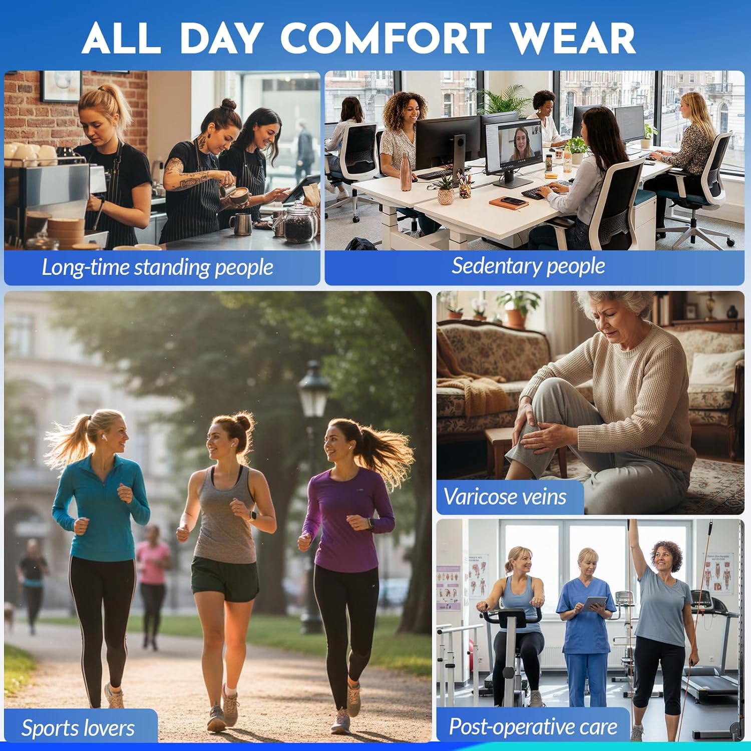 Women’s 20–30mmHg Graduated Compression Tights, Footless Medical Leggings

