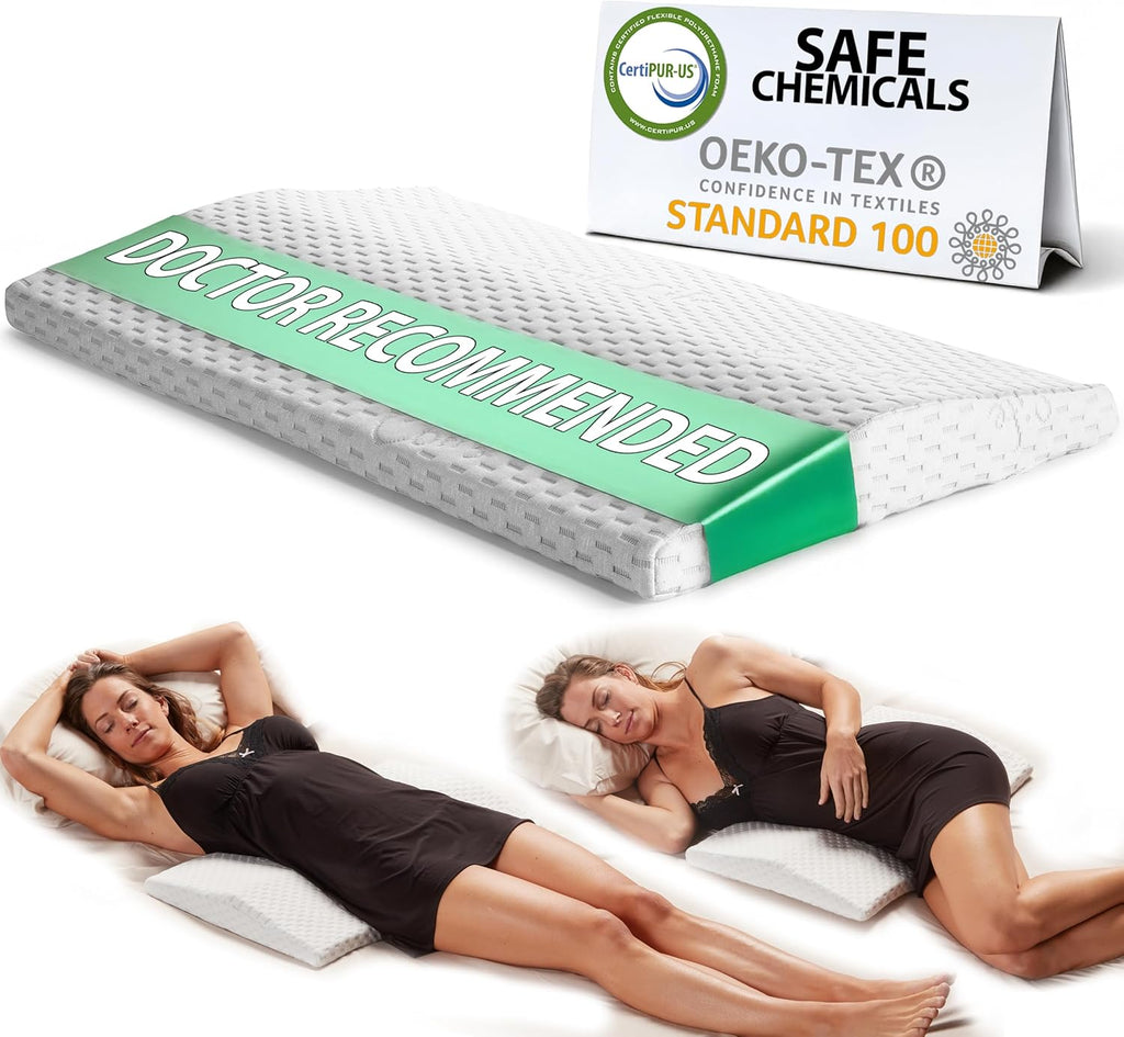 ComfiLife Lumbar Support Memory Foam Pillow for Back Pain Relief, Triangle Wedge

